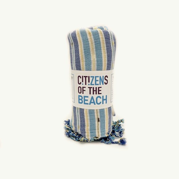 Sand Free Bohemian Turquoise Blue Towels - 100% Cotton Boho Beach Bath Towel - Picture 7 of 10